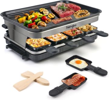 Show details for Raclette Grill 8 Person Indoor Grill Machine 8 Mini Non Stick Pan for Raclette Cheese Dishes Cooking Picture of Raclette Grill 8 Person Indoor Grill Machine 8 Mini Non Stick Pan for Raclette Cheese Dishes Cooking