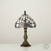 Picture of Stained Glass Table Lamp Traditional Mosaic Butterfly Lampshade 34CM Tall Light