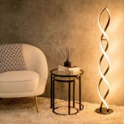 Picture of Matt Black Double Twist Floor Lamp Integrated LED Standing Light Living Room Lounge Lighting