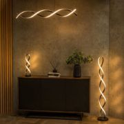 Picture of Matt Black Double Twist Floor Lamp Integrated LED Standing Light Living Room Lounge Lighting