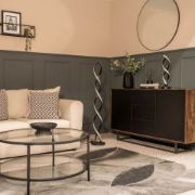 Picture of Matt Black Double Twist Floor Lamp Integrated LED Standing Light Living Room Lounge Lighting