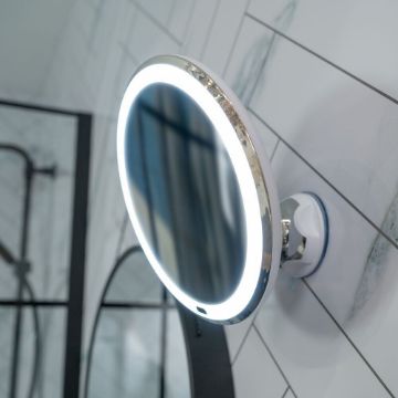 Show details for 5X Magnifying Suction Mirror Dressing Table Bathroom Light Rechargeable Make Up Picture of 5X Magnifying Suction Mirror Dressing Table Bathroom Light Rechargeable Make Up