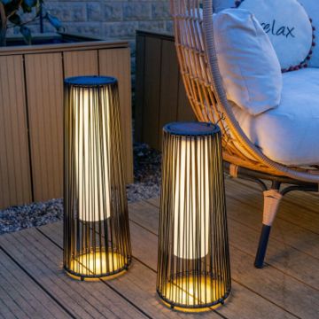 Show details for Rattan Solar-Powered Outdoor Floor Lamp Lantern Light Garden Patio Path Picture of Rattan Solar-Powered Outdoor Floor Lamp Lantern Light Garden Patio Path