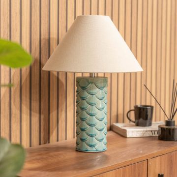 Show details for Shell Table Lamp with Scallop Base, Cream Shade - Perfect for Bedroom Lighting Picture of Shell Table Lamp with Scallop Base, Cream Shade - Perfect for Bedroom Lighting