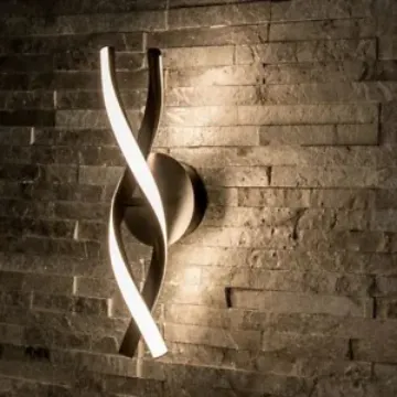 Show details for Integrated LED Double Twist Wall Light Fixture for Indoor & Outdoor Use - Neutral White Glow, IP44 Rated Picture of Integrated LED Double Twist Wall Light Fixture for Indoor & Outdoor Use - Neutral White Glow, IP44 Rated