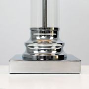 ValueLights Touch Table Lamp – Glass Column With LED Bulb, Silver, Chrome Finish, Dimmer