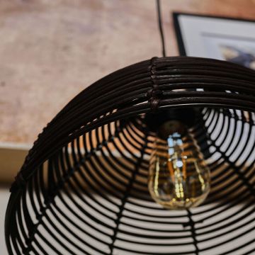 Show details for Modern Scandinavian Rattan Pendant Light: Natural Wicker Easy Fit Lampshade Picture of Modern Scandinavian Rattan Pendant Light: Natural Wicker Easy Fit Lampshade