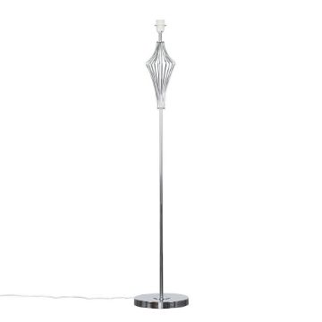 Show details for Polished Chrome Floor Lamp Base Tall Diamond Stem Standard Living Room Light Picture of Polished Chrome Floor Lamp Base Tall Diamond Stem Standard Living Room Light