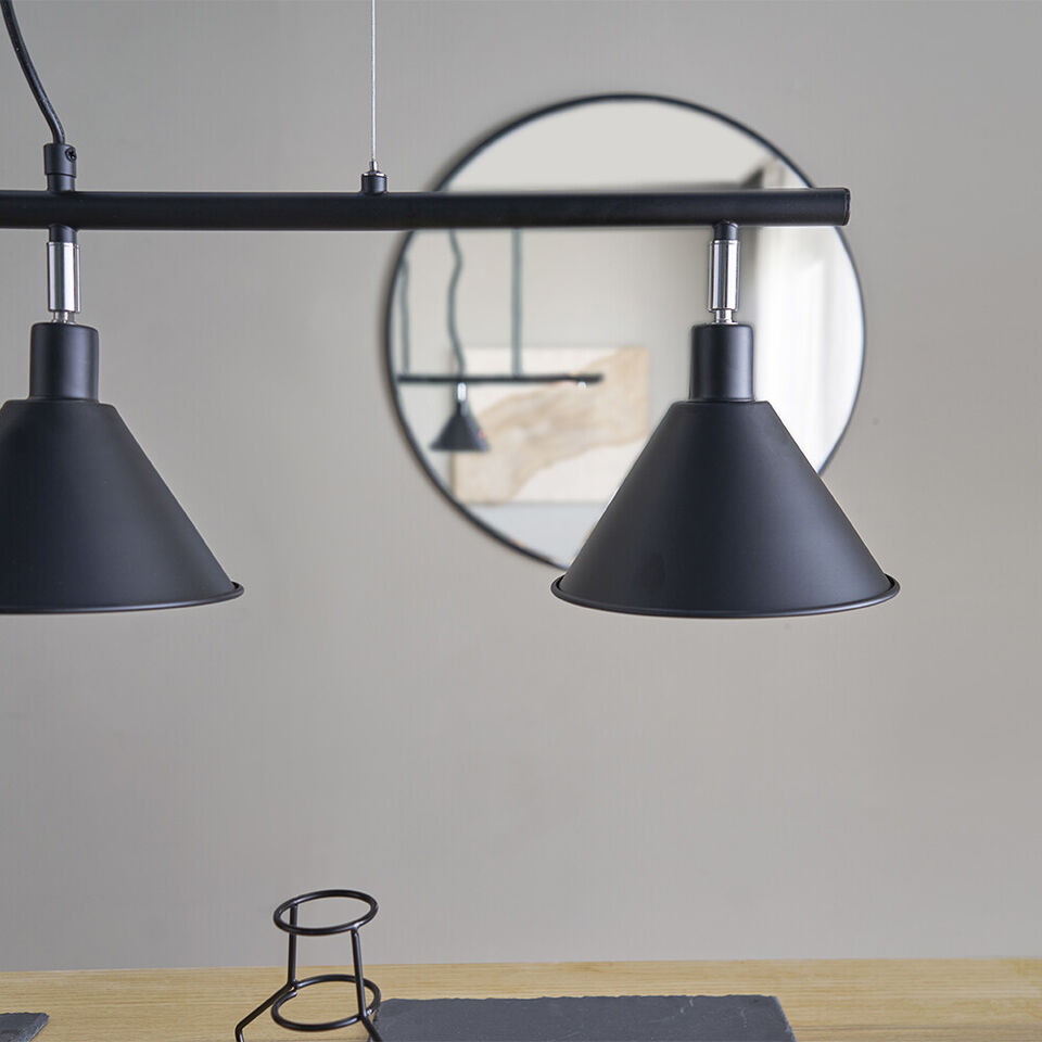 Black Over Table Counter Ceiling Light Fitting Suspended Pendant Lamp ...