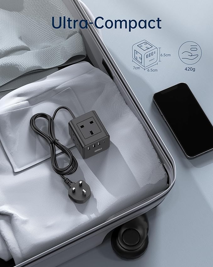 Cube Extension Lead with 4 USB Slots | 4 Way Multi Plug Cable | Child ...