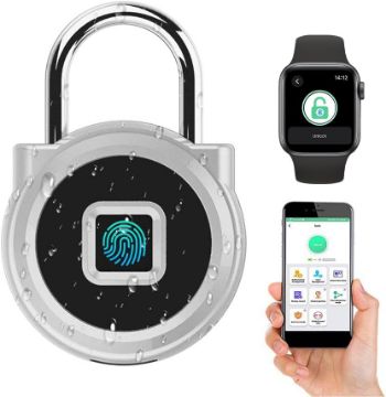Show details for Gym Locker Padlock Fingerprint or App Unlock via Phone iOS Watch, Unlock Record, Schedule, Waterproof, Security Keyless Smart Lock Picture of Gym Locker Padlock Fingerprint or App Unlock via Phone iOS Watch, Unlock Record, Schedule, Waterproof, Security Keyless Smart Lock