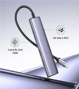 Picture of USB C Hub, 5-in-1 USB C Multiport Adapter with 100W PD, 4K HDMI, 3 USB-A Data Ports, Aluminum USB Type C Hub 