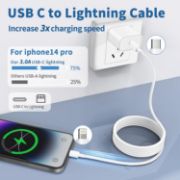 Picture of USB C to Lightning Cable iPhone Charger Cable Type C PD Fast Charger Data Lead Compatible with iPhone 14 13 12 11 Pro Max XS XR X