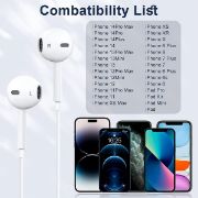 Picture of Lightning Earphones for iPhone – In-Ear Stereo Earbuds with Microphone & Volume Control – Compatible with iPhone 14/13/12/11/X/XS/8 – White