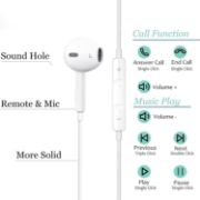 Picture of Lightning Earphones for iPhone – In-Ear Stereo Earbuds with Microphone & Volume Control – Compatible with iPhone 14/13/12/11/X/XS/8 – White