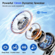 Picture of Bluetooth 5.4 Wireless Earbuds with 6 Mics, ENC Noise Cancelling, 35H Playtime, LED Display, IPX7 – Black
