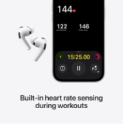 Picture of Apple AirPods Pro 3 Wireless Earbuds with ANC, Spatial Audio, Heart Rate Sensor, Live Translation & USB-C Charging
