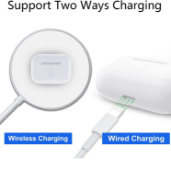 Picture of Wireless Charging Case Replacement Compatible with AirPods Pro Charging Case, Charger Case with Bluetooth Pairing Sync Button - White