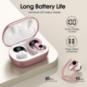 Picture of Bluetooth 5.3 Earbuds, 4 ENC Mics, 50H Playtime, Dual LED, Earhooks, IP7 Waterproof, Rose Gold