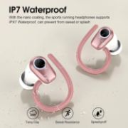 Picture of Bluetooth 5.3 Earbuds, 4 ENC Mics, 50H Playtime, Dual LED, Earhooks, IP7 Waterproof, Rose Gold