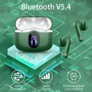 Picture of Bluetooth 5.4 Earbuds, 4 ENC Mics, HiFi Sound, 36H Playtime, LED Display, IP7 Waterproof (Green)