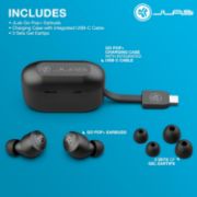 Picture of JLab Go Air Pop+ Earbuds, Bluetooth, Mic, 35H Playtime, USB-C, EQ3 Sound, Dual Connect, Black