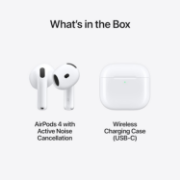 Picture of Earbuds (4th Generation) – Wireless with Active Noise Cancellation, Adaptive Audio, H2 Chip, and USB-C Charging Case 