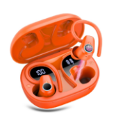 Picture of Wireless Earbuds Bluetooth 5.3, 4 ENC Mic, 50H Playtime, Stereo Dual LED Display, Earhooks Sport Headphones, IP7 Waterproof Gym Earphones, Orange