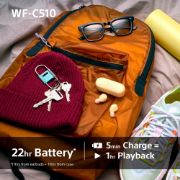 Picture of Sony WF-C510 Wireless Earbuds, Multipoint, Ambient Sound, IPX4, 22H Battery, Black