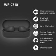 Picture of Sony WF-C510 Wireless Earbuds, Multipoint, Ambient Sound, IPX4, 22H Battery, Black