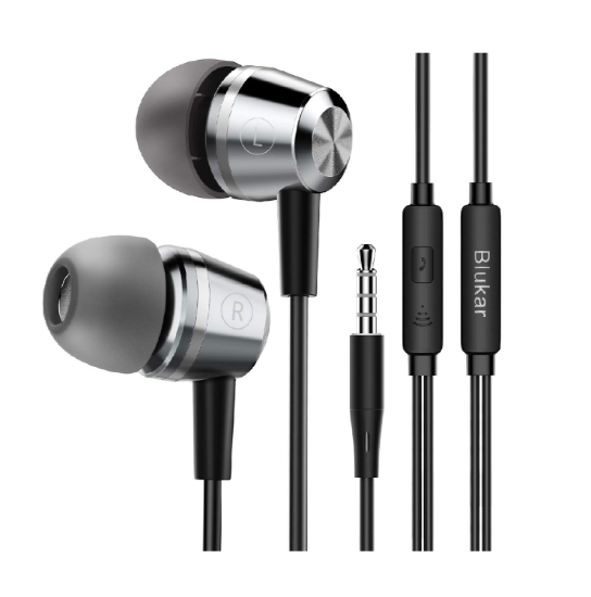 Picture of Blukar In-Ear Earphones with Mic, Noise Isolation, HD Sound, Compatible with iPhone, Android, MP3