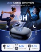 Picture of Wireless Earbuds Bluetooth 5.4, 4 ENC Mics, 48H Playtime, LED Display, IPX7 Waterproof, Deep Bass Stereo for Running, Gym & Gaming (Black)