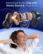Picture of Wireless Earbuds Bluetooth 5.4, 4 ENC Mics, 48H Playtime, LED Display, IPX7 Waterproof, Deep Bass Stereo for Running, Gym & Gaming (Black)