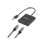 Picture of StarTech USB-A 3.0 to Dual HDMI Adapter, Dual Monitor Converter, 4K 30Hz + 1080p 60Hz, Extend/Mirror Display