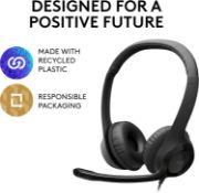 Picture of Logitech H390 Wired USB Headset, Stereo PC/Laptop Headphones, Noise Cancelling Mic, In-Line Controls, Chromebook Compatible, Black