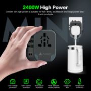 Picture of AUNNO Universal Travel Adapter, All-in-One International Plug, 2 USB-C & 2 USB Ports, Dual Fuse, UK/EU/USA/AU Travel Adapter