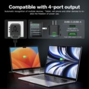 Picture of AUNNO Universal Travel Adapter, All-in-One International Plug, 2 USB-C & 2 USB Ports, Dual Fuse, UK/EU/USA/AU Travel Adapter