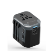Picture of AUNNO Universal Travel Adapter, All-in-One International Plug, 2 USB-C & 2 USB Ports, Dual Fuse, UK/EU/USA/AU Travel Adapter