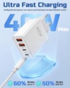 Picture of 40W EU Travel Charger with European Plug Adapter, 2 USB-C & 2 USB-A Ports, Fast Charging UK to Europe Adapter for iPhone & Samsung (2 Pack)