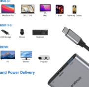 Picture of USB C to HDMI Adapter 3-in-1 Multiport (4K HDMI, USB 3.0, 100W PD) for MacBook, iPad Pro, Chromebook, Surface & Samsung Devices