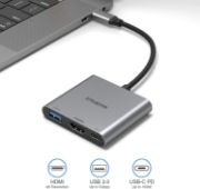 Picture of USB C to HDMI Adapter 3-in-1 Multiport (4K HDMI, USB 3.0, 100W PD) for MacBook, iPad Pro, Chromebook, Surface & Samsung Devices