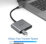 Picture of USB C to HDMI Adapter 3-in-1 Multiport (4K HDMI, USB 3.0, 100W PD) for MacBook, iPad Pro, Chromebook, Surface & Samsung Devices