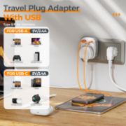 Picture of UK to EU Plug Adapter 2 Pack TESSAN with 2 USB Ports (1 USB-C) Grounded Travel Adapter Type E/F