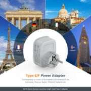 Picture of UK to EU Plug Adapter 2 Pack TESSAN with 2 USB Ports (1 USB-C) Grounded Travel Adapter Type E/F