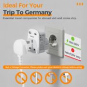 Picture of UK to EU Plug Adapter 2 Pack TESSAN with 2 USB Ports (1 USB-C) Grounded Travel Adapter Type E/F
