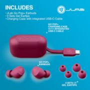 Picture of JLab Go Air Pop+ True Wireless Earbuds Bluetooth In-Ear Headphones 35H Playtime USB-C Charging Case EQ3 Sound Dual Connect Mic Dark Pink
