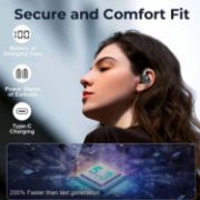 Picture of Wireless Earbuds 60H Playtime LED Display Earhooks HiFi Bass Bluetooth 5.3 Sports Earphones USB-C