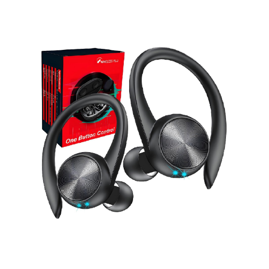 Picture of Wireless Earbuds 60H Playtime LED Display Earhooks HiFi Bass Bluetooth 5.3 Sports Earphones USB-C