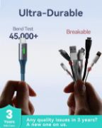 Picture of INIU 2m USB-C Fast Charging Cable, Braided USB-A to USB-C for iPhone 17–15, Samsung S25 S24, Pixel & iPad