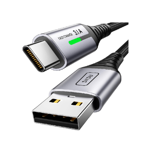 Picture of INIU 2m USB-C Fast Charging Cable, Braided USB-A to USB-C for iPhone 17–15, Samsung S25 S24, Pixel & iPad